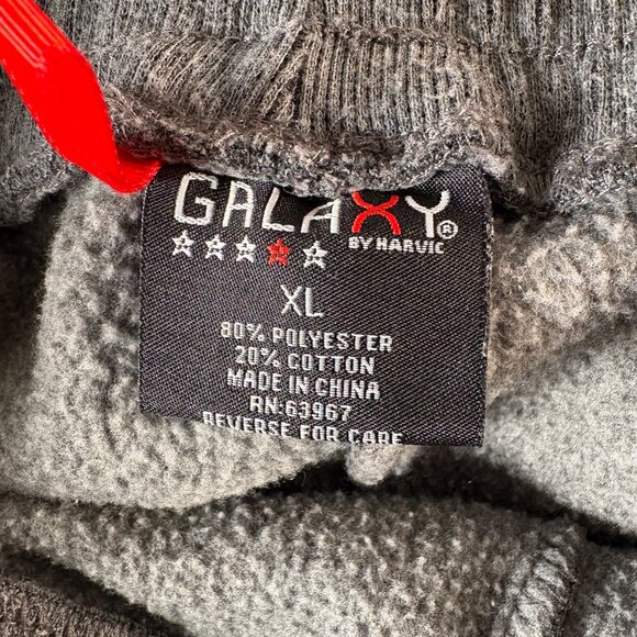 Galaxy By Harvic Gray Drawstring Pocketed Cotton Blend Sweatpants Men's Size XL - Picture 3 of 9